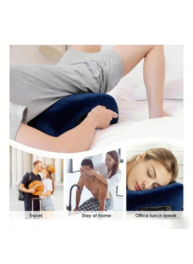 كيل › وسادة قابلة للنفخ لرفع الساقين وسادة إسفينية زرقاء محمولة للنوم والسفر والراحة المنزلية ودعم مريح للساقين الخلفيتين وتخفيف التورم - Image 3